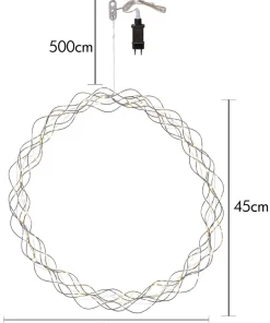 CURLY Hängande krans 45cm Krom