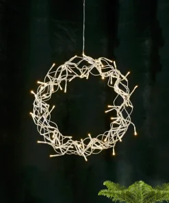 CURLY Hängande Krans 30cm 80LED Silver