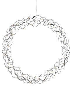 CURLY Hängande krans 48cm Svart