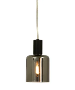 CYLINDER Fönsterlampa 16cm Svart/Rökgrå