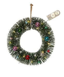 DECORINI Krans Batteri 20cm Grön
