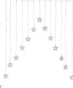 DECYSTAR Ljusgardin Batteri 1,25m 15LED Varmvit/Klar