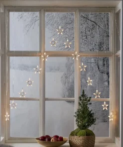DECYSTAR Ljusgardin Batteri 1,25m 15LED Varmvit/Klar