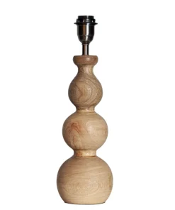 DEVON Lampfot E27 38cm Trä/Borstad mässing