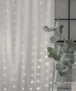 DEW DROP Ljusgardin 1*2m 200LED Varmvit/Silver