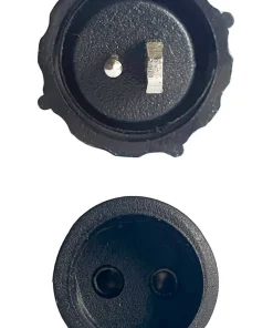 DIN 12V Adapter 2 x Rund hona till Rund+Platt hane