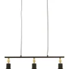 DUBLIN Taklampa 3:a 76cm Svart/Matt Mässing
