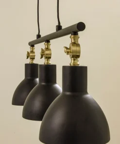 DUBLIN Taklampa 3:a 76cm Svart/Matt Mässing
