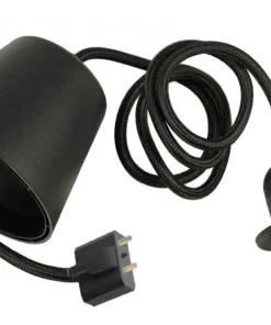 E27 DCL Takupphänge Tygkabel 110cm Svart IP20