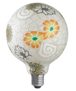 E27 FLOWER GREY Glob125 Dimbar 6W 2200K 330lm LED-Lampa