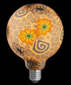 E27 FLOWER GREY Glob125 Dimbar 6W 2200K 330lm LED-Lampa