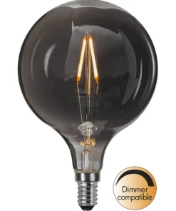 E14 Heavy smoke SoftGlow Glob95 1.4W 2100K 55lm LED-Lampa