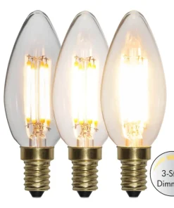 E14 Kronljus 3-Steg Dimbar Minne SoftGlow 4W 2100K 400lm LED-Lampa