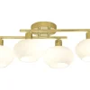 ELBA Plafond Bad 4L 60cm Matt Mässing/Opalvit IP44
