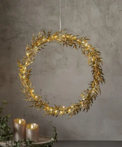 ELEGANT Hängande dekoration Batteri 44cm Guld