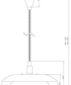 EPSILON Taklampa med hiss 45cm Svart