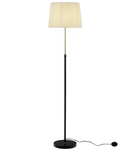 EZAI Golvlampa 1L 155cm Svart/Matt Mässing/Beige