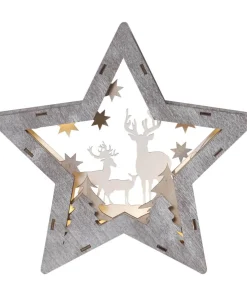 FAUNA Bordsdekoration 24cm 10LED Brun