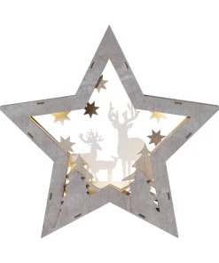 FAUNA Bordsdekoration 32cm 10LED Brun
