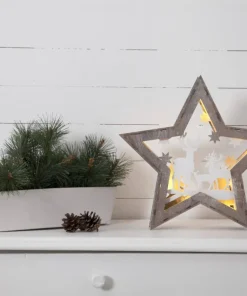 FAUNA Bordsdekoration 32cm 10LED Brun