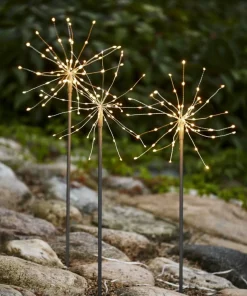 FIREWORK 3-Pack Utedekoration 65cm 180LED Silver IP44