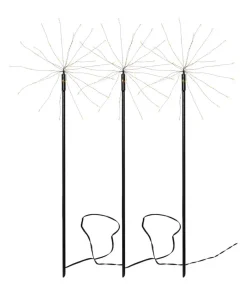 FIREWORK 3-Pack Utedekoration 65cm 180LED Svart IP44