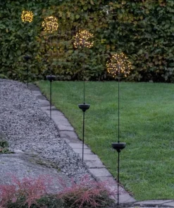 FIREWORK SOLAR Solcellsdekoration 85cm Svart/Varmvit