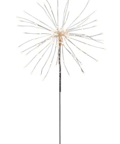 FIREWORK Stjärna på fot 50cm 120LED Silver/Varmvit