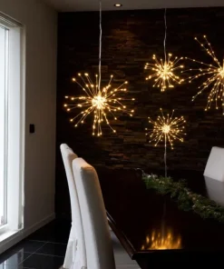 FIREWORK Stjärna på fot 50cm 120LED Silver/Varmvit