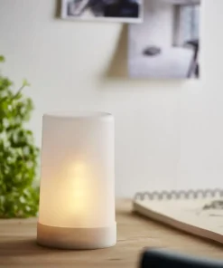 FLAME CANDLE LED Blockljus 14,5cm Vit IP44