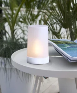 FLAME CANDLE LED Blockljus 14,5cm Vit IP44