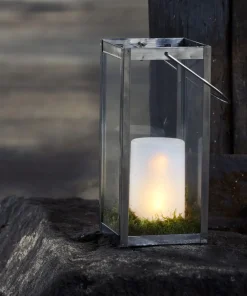 FLAME CANDLE LED Blockljus 14,5cm Vit IP44