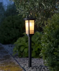 FLAME Solcells-pollare 53cm Svart
