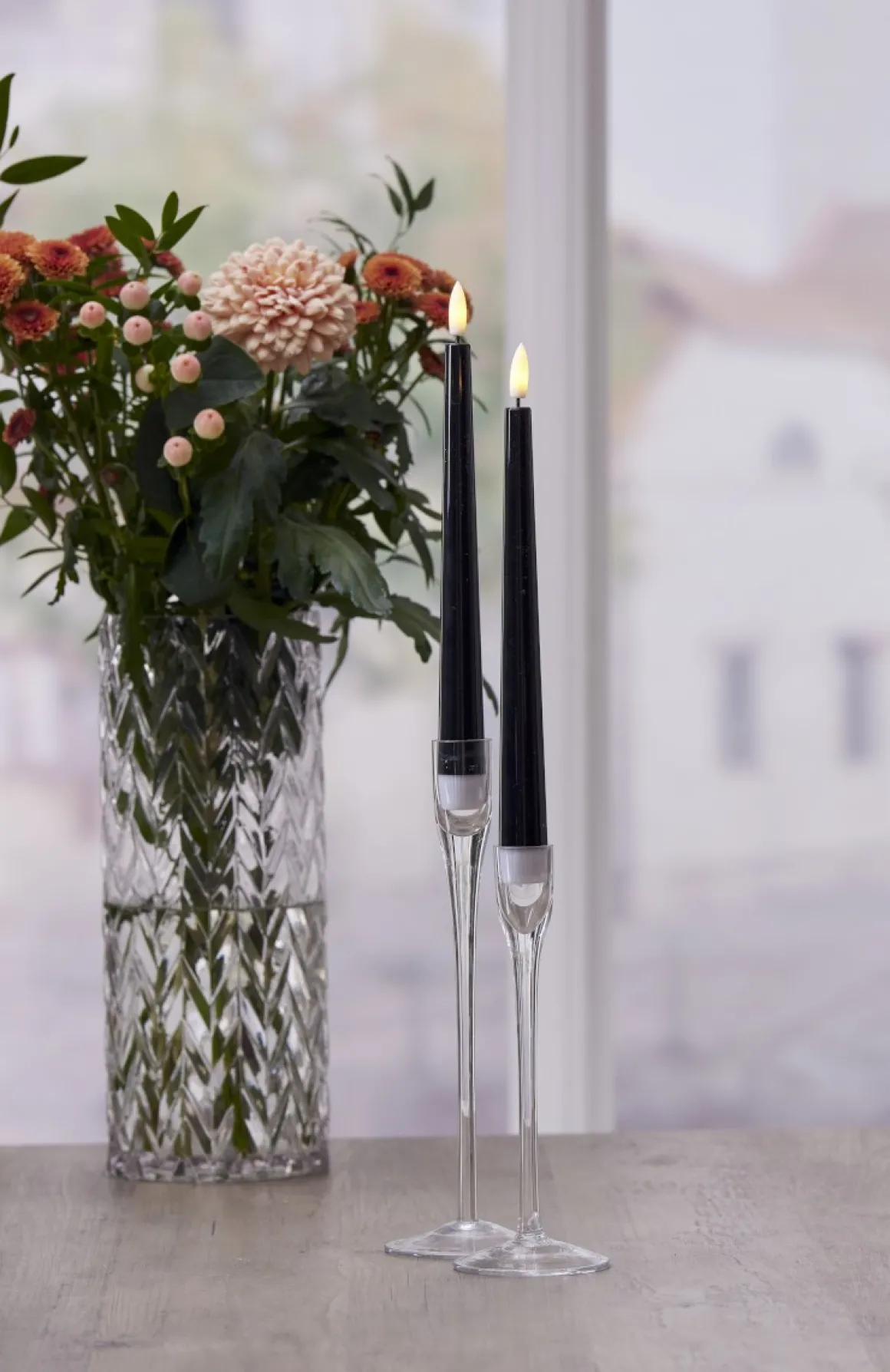 FLAMME CANDY Antikljus 2-pack 26cm Svart