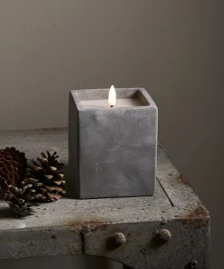 FLAMME CEM LED-Blockljus Batteri 11,5cm Grå