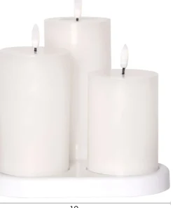 FLAMME CHARGE Blockljus 3-pack 15cm