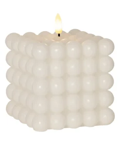 FLAMME DOT LED-Blockljus 12,5cm Vit