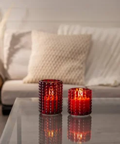 FLAMME DOTTY LED-Blockljus Batteri 10cm Röd