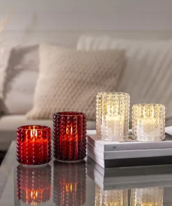 FLAMME DOTTY LED-Blockljus Batteri 13cm Röd