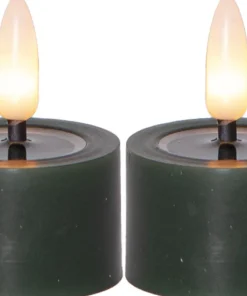 FLAMME FLOW LED-Värmeljus 2-pack 4cm Grön