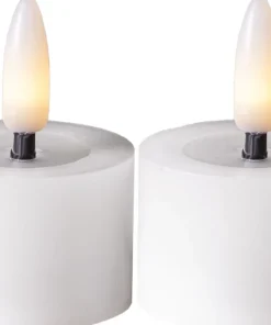 FLAMME FLOW LED-Värmeljus 2-pack 4cm Vit