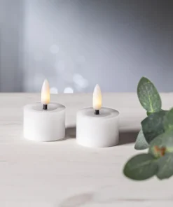FLAMME FLOW LED-Värmeljus 2-pack 4cm Vit