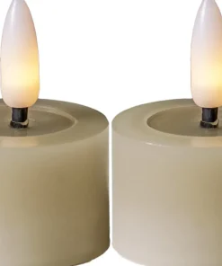 FLAMME FLOW LED-Värmeljus 2-pack 4cm Beige