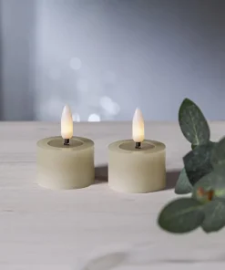 FLAMME FLOW LED-Värmeljus 2-pack 4cm Beige