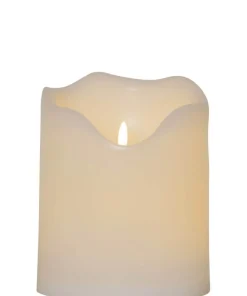 FLAMME GRAND LED-Blockljus 20cm Vit