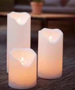 FLAMME GRAND LED-Blockljus Batteri 40cm Vit IP44