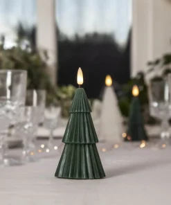 FLAMME GRANY LED-Blockljus15cm Grön