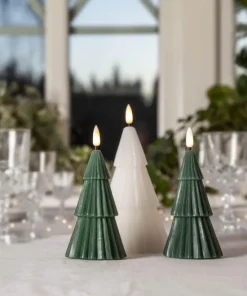 FLAMME GRANY LED-Blockljus15cm Grön