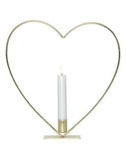 FLAMME HEART Bordsdekoration Batteri 28cm Mässing
