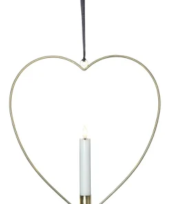 FLAMME HEART Inomhusdekoration Batteri 28,5cm Mässing